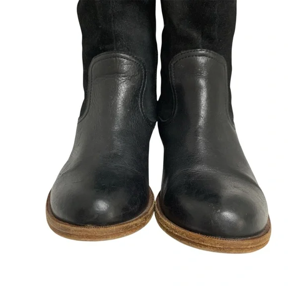 Kork Ease Black Suede Leather Knee High Riding Boots Buckle Zip Women's Sz 6.5M - Picture 7 of 16